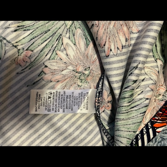 Faith & Joy Brand Striped Floral A-line Skirt Size Small - Picture 7 of 8